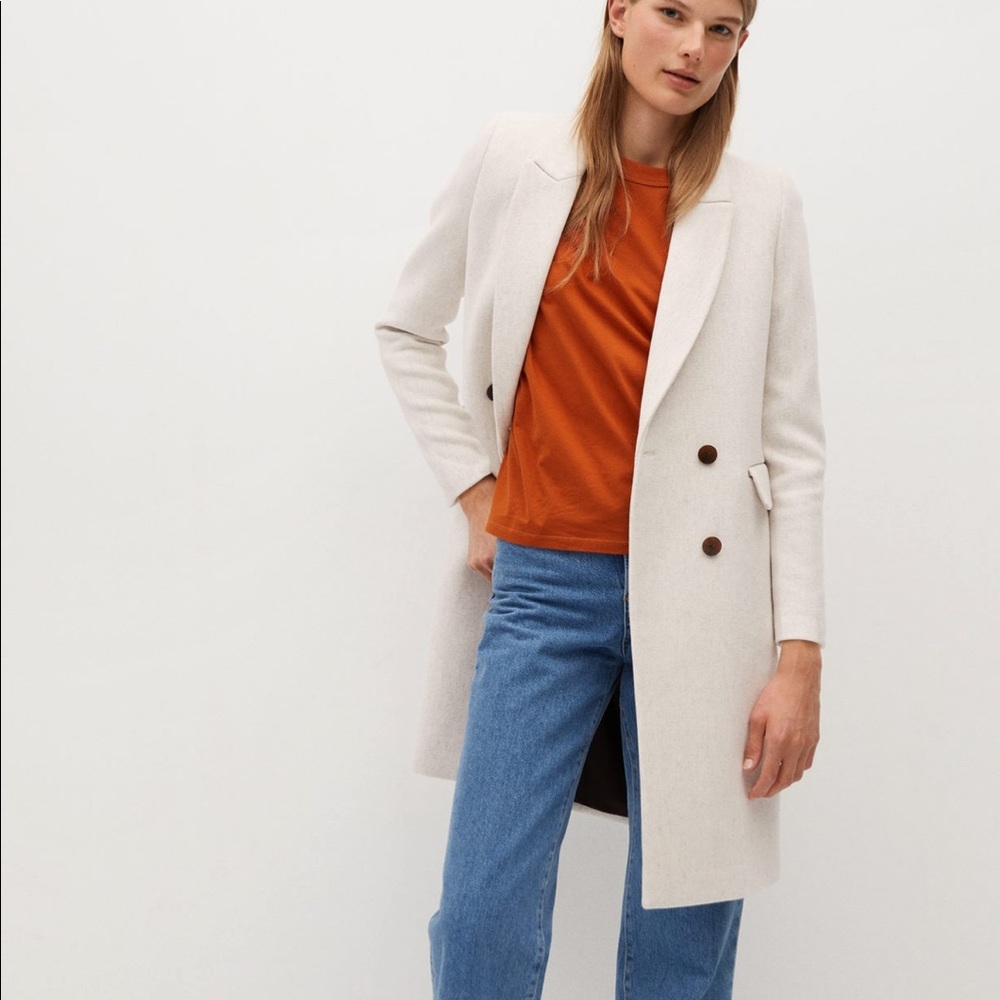 Mango Double Breasted Wool Coat